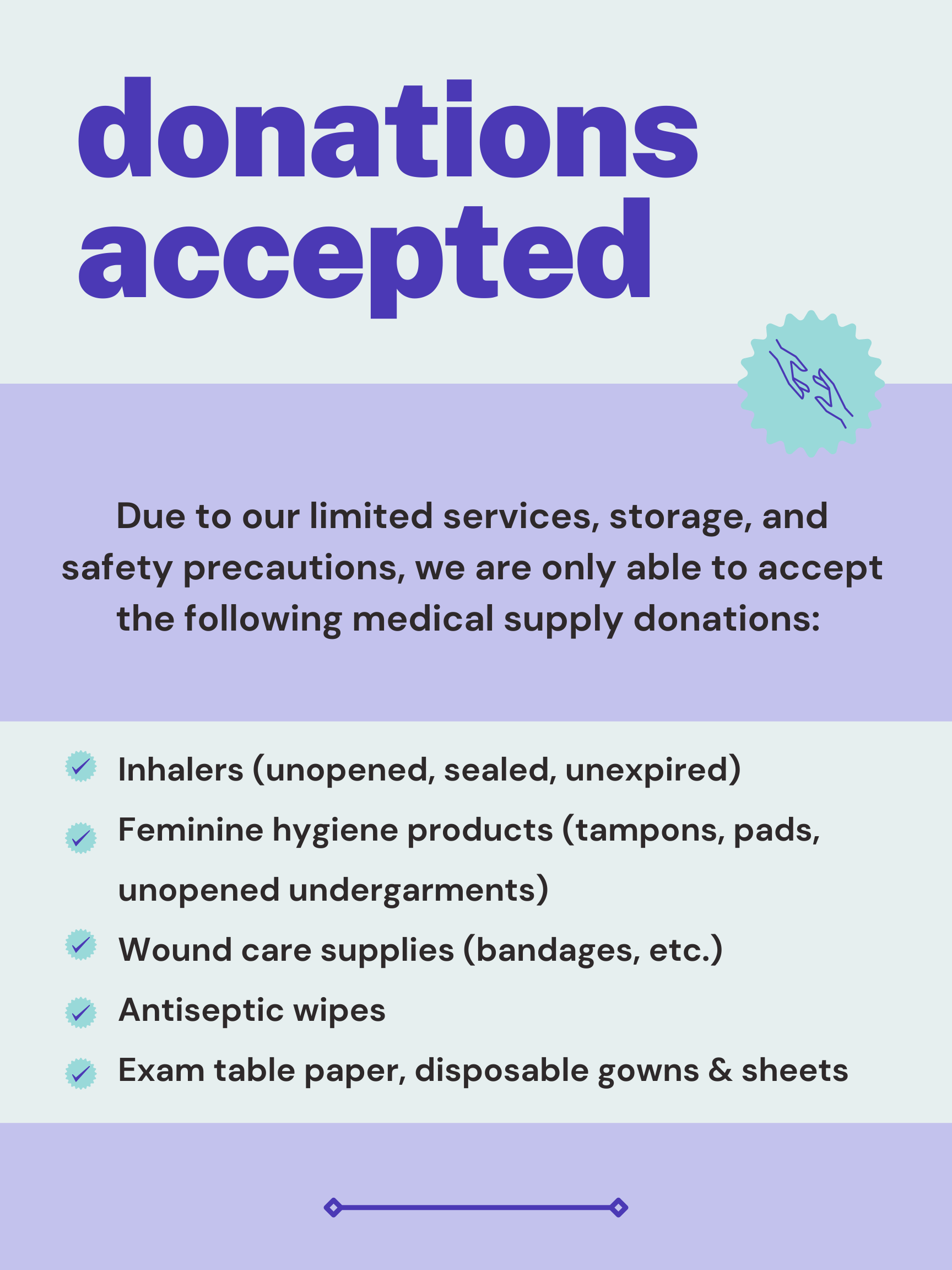 List of accepted donation items